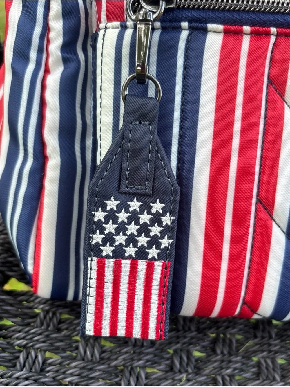 lug stretch LE Striped Crossbody Bag in Red, White & Blue NWOT unused purse USA